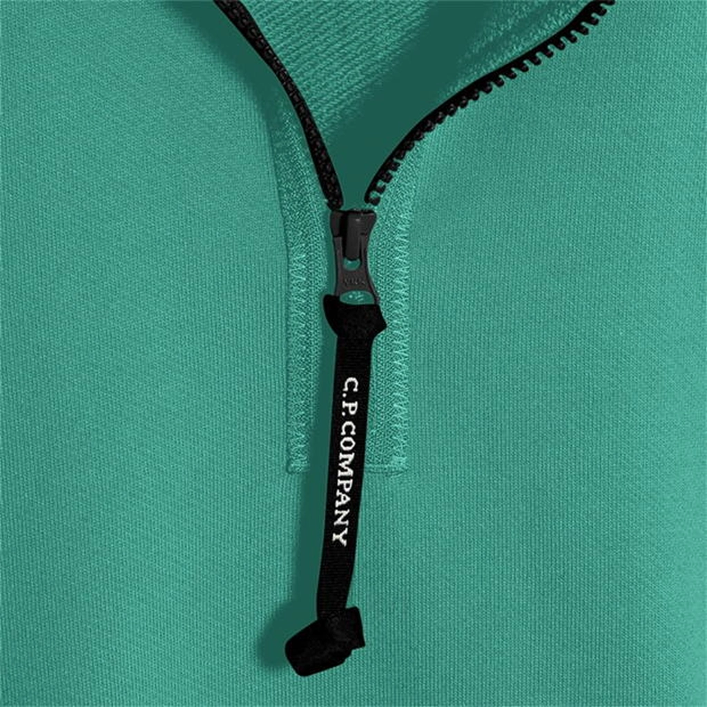 CP Company Lens Arm Quarter Zip Sweatshirt - Green
